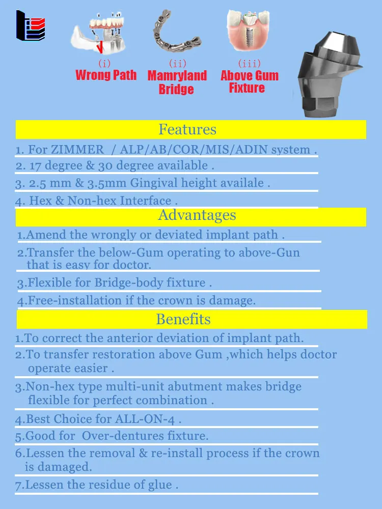 3.5mm Gingival Height Multiunit Abutment For Allon4 & Overdenture