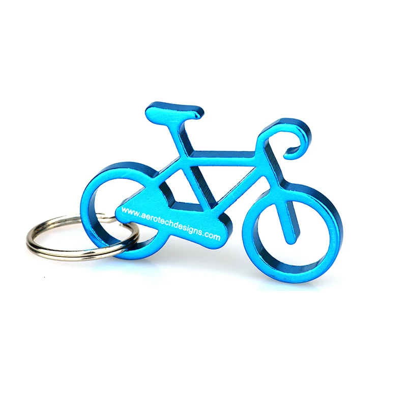 Customized cheap bike shape metal bottle opener keychain