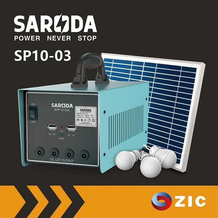 Saroda 12v 12a Solar Charging Storage Battery Inverter System Portable Outdoor Lighting Power Kits Kit