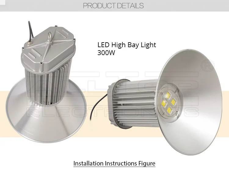 High lumen IP67 waterproof cob led high bay light 300w