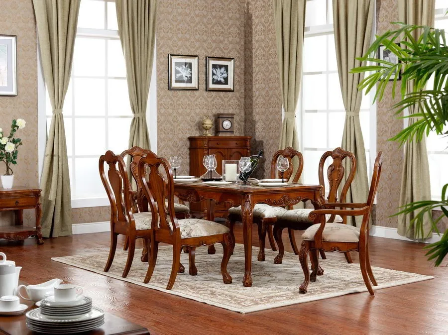 2015 ocio silla de comedor de madera de estilo antiguo conjunto de ... Juegos de comedores modernos 2015