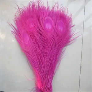 Factory Direct Supply Red Peacock Feather Beach Dyed 80-90 cm Peacock Feather