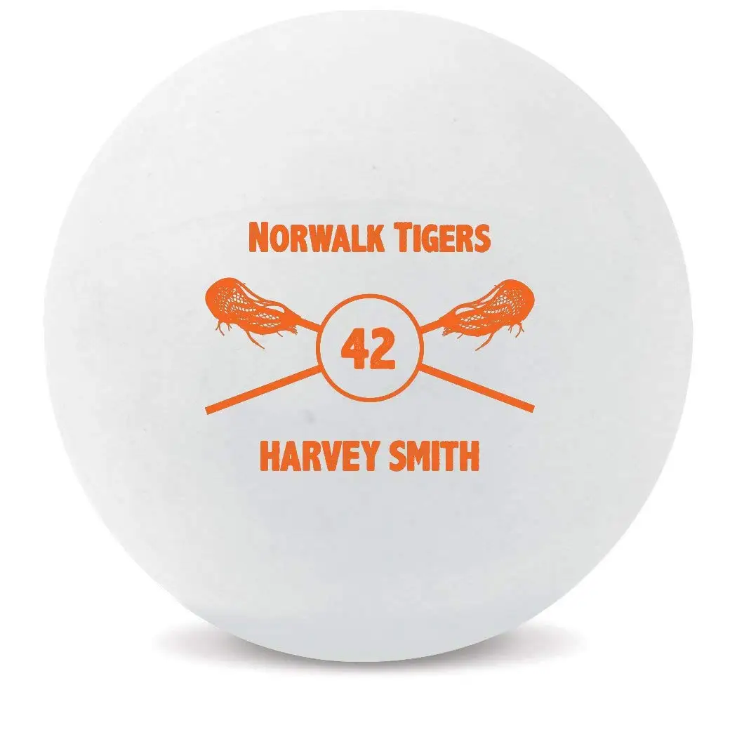 Personalized Lacrosse Team Ball | Custom Printed Name Number & Team Award Lax Ball by ChalkTalk SPORTS | White Ball | 5 Colors