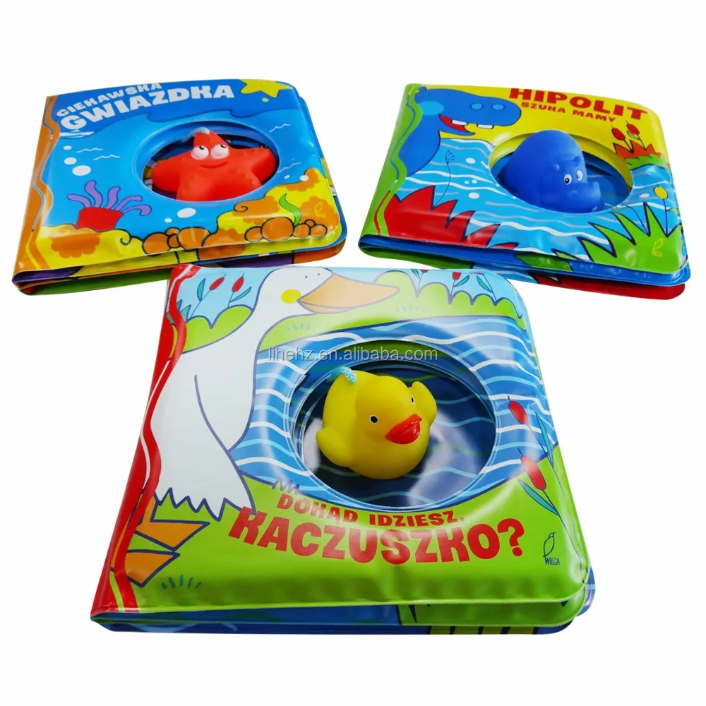 Custom Design Peva Baby Bath Book With Toys,Bubble Bath Book With Fish