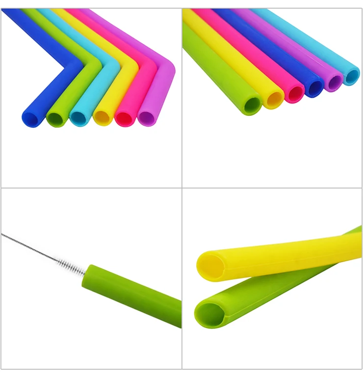 fda 硅胶 25厘米长可重复使用耐热定制印刷硅橡胶大型饮用吸管