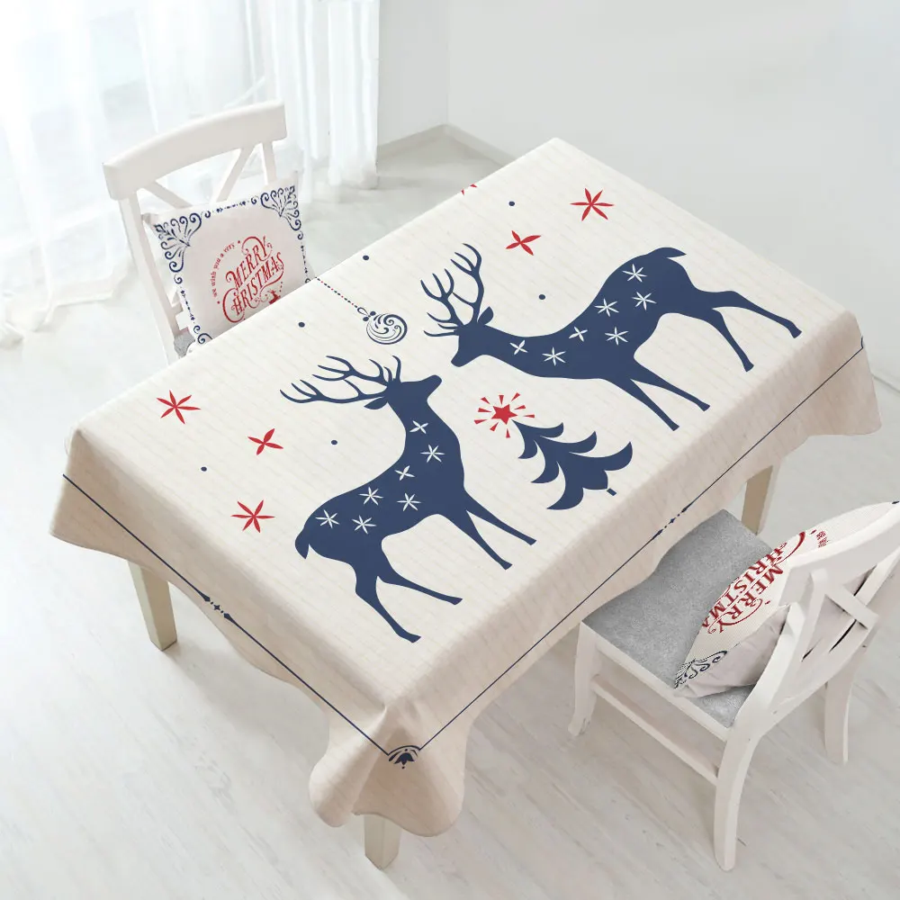 Christmas Table Cover Square Christmas Tablecloth Plastic Christmas