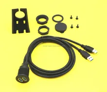 Dual USB 3.0 мужчина к USB 3.0 Женский удлинитель с заподлицо панели для автомобилей Грузовик Лодка мотоцикл