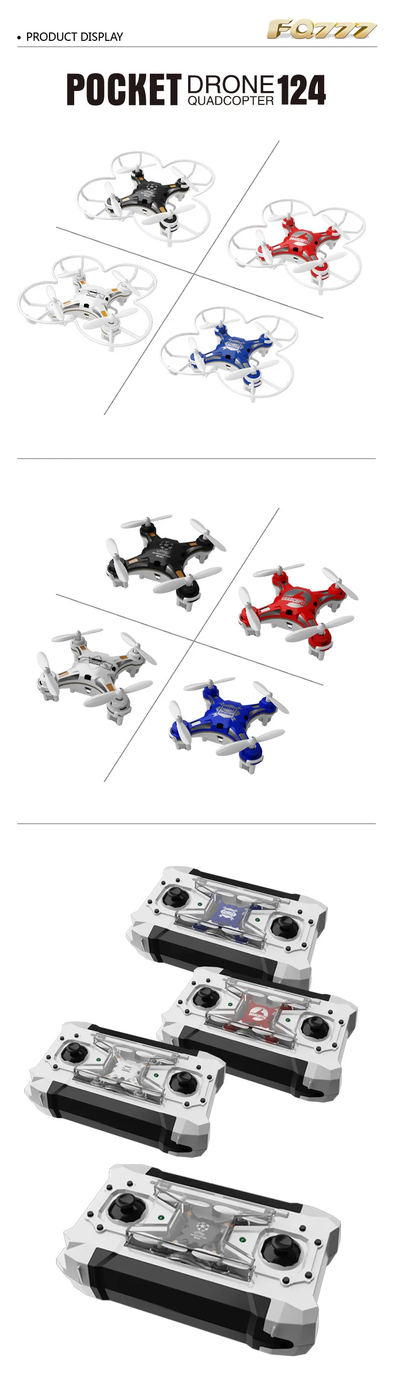 Fuqi Factory Fq777-124 Drone Mini Rc Quadcopter Pocket Drone 2.4g Rc