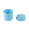 New Customized Design Simple Blue PP Plastic Trash Can With Lid Solid Color