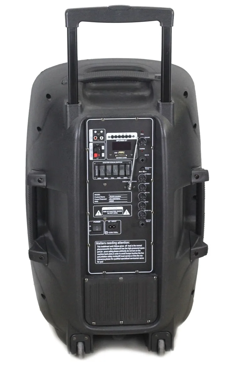 Pa System 15" Rechargeable Trolley Speaker Big Power Active Bluetooth