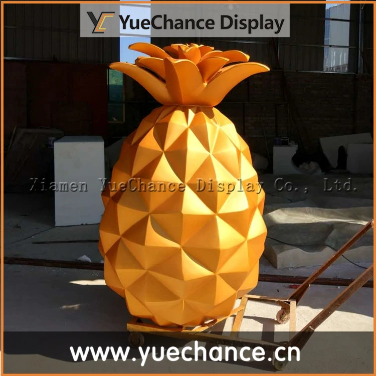 Outdoor Giant Fiberglass Matt Gold Pineapple Statue, View Matt Gold