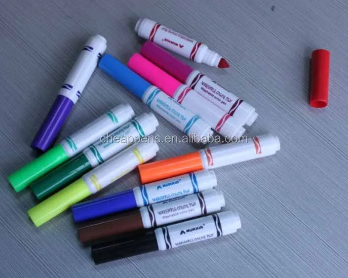 Advertising Market Sell 12 Colors Plastic Pouch Pack Washable Marker