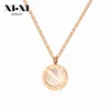 Quality Products Rose Gold Women Shell Acrylic Roman Numerals Necklace