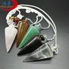 Natural Crystal Gem Stone Pendants GemStone Charm Dowsing Pendulum For Jewelry Making