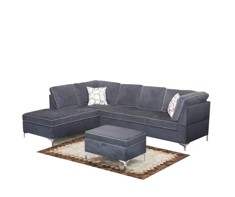 Most popular modern fabric leather sofa comfy couch small sectional with chaise