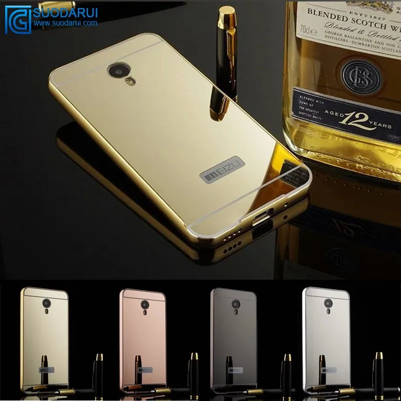 Luxury design 24K glod aluminum mirror case for Meizu MX5 PRO mirror hard back cover