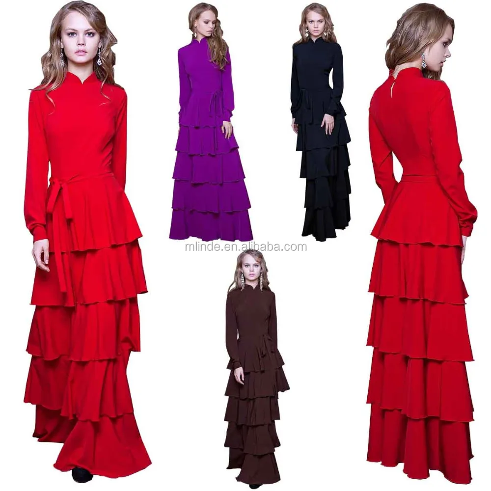 Wholesale Dress Custom Long Sleeve Layer Ruffle Model One Piece Party Fashion Design Alibaba Western Names Winter Dresses Women Buy Winter Dresses Women Wholesale Winter Dresses Women One Piece Winter Dresses Women Product