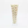 Gold Striped Biodegradable Paper Straws Wave Hearts Stars Drinking Paper Straws for Juices