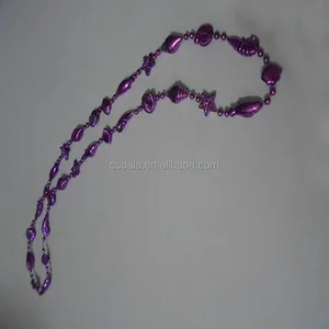 Star Shaped Assorted Metallic Beaded Mardi Gras Necklaces Costume