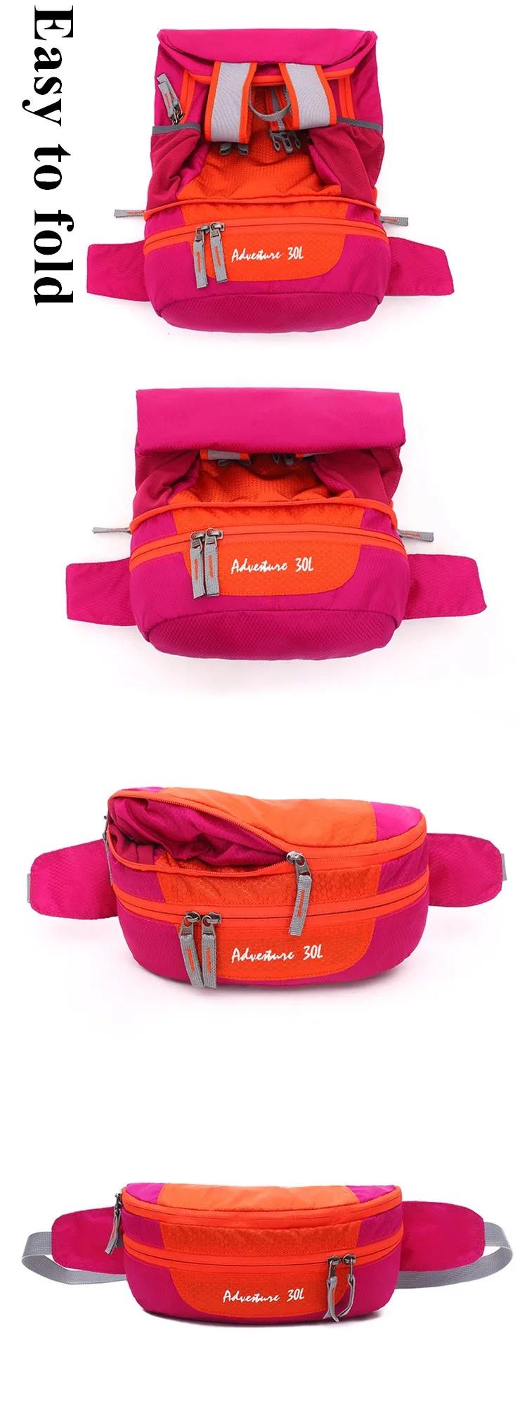 Bolsas da Cintura Dois em um à Prova Água ao ar Venda Quente Caminhadas Trekking Mochila Dwaterproof Livre Rosa - Verde Azul Acampamento Esporte Mochilas 30l 8 Esporte e Lazer