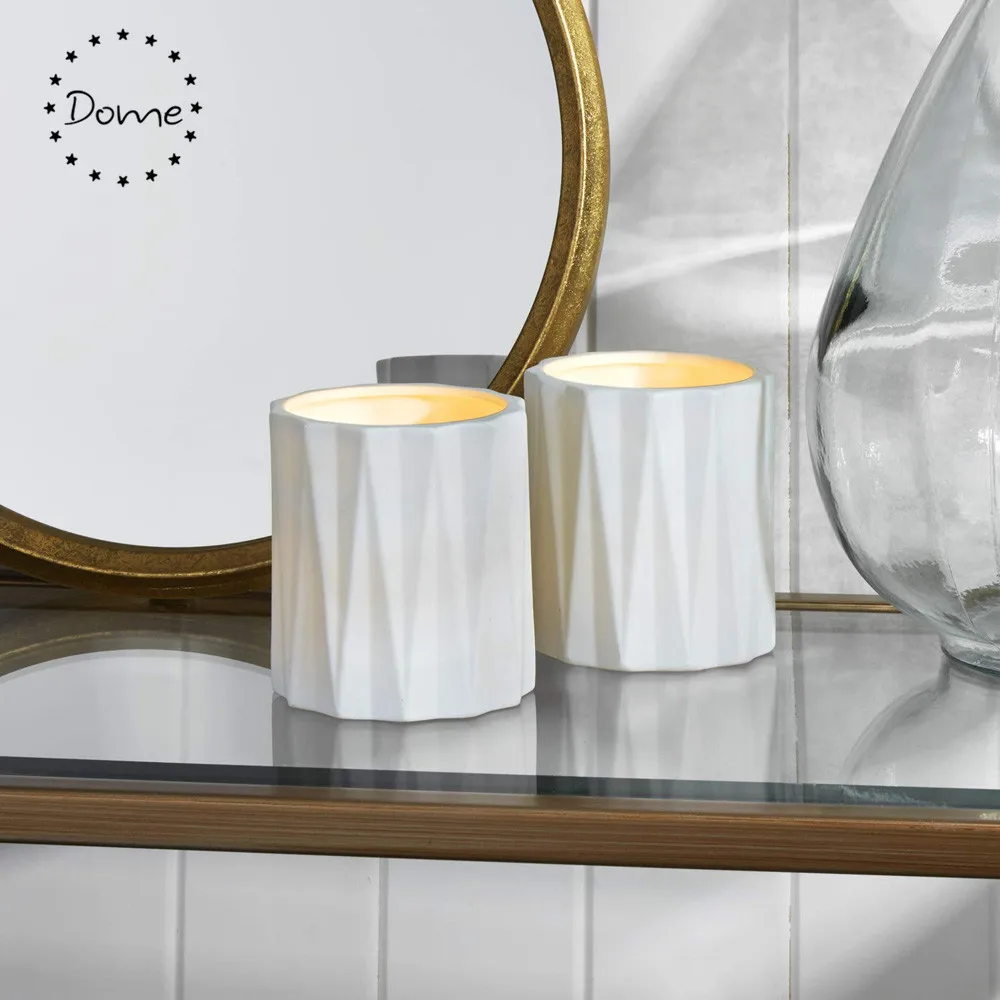 12oz Tealight White Candle Vessels Candle Container Ceramic Candle Jar