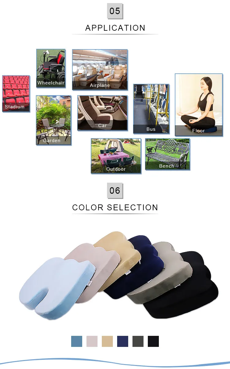Car Seat Cushions Adult Orthopedic Office Chair Memory Foam Seat Cushion For Relaxation Back Pain