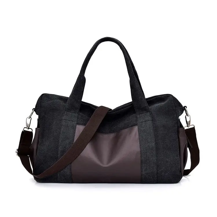 black canvas gym bag