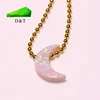 fashion 7.5x10x2.5mm crescent shape OP17B synthetic opal chain