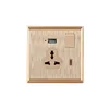 High Quality 1 Gang 16A Multi Function 3pin Switched USB Socket With Neon