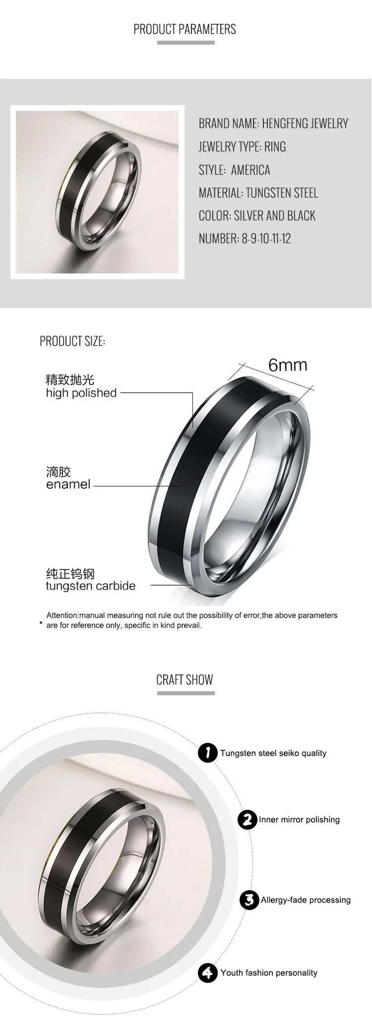 tungsten ring blanks for inlay