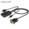 VGA to HDMI Cable, VGA to HDMI Adapter Cord Audio Connecting Old PC, Laptop a VGA Output to Monitor, HDTV HDMI Input
