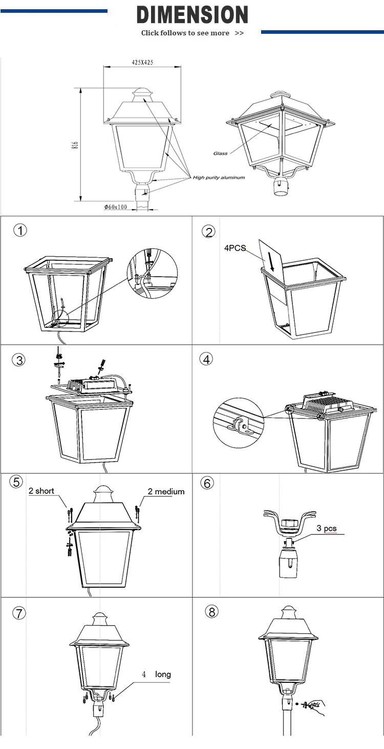 Waterproof Security Super Bright Outdoor IP66 Garden Light With NEMA 7 PIN Sensor Socket