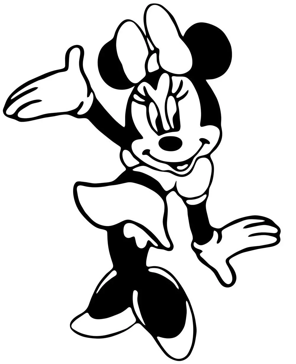 Black And White Minnie Mouse Kids Wall Decals Made In USA For Highest Quali...