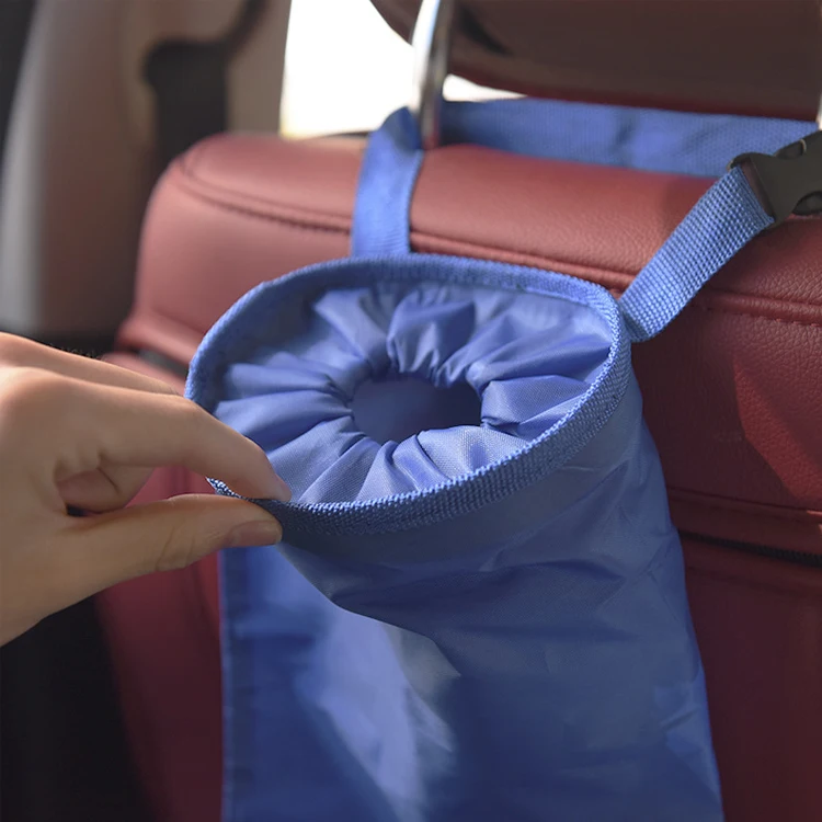 Car interior washable oxford hanging back seat garbage bag organizer for car