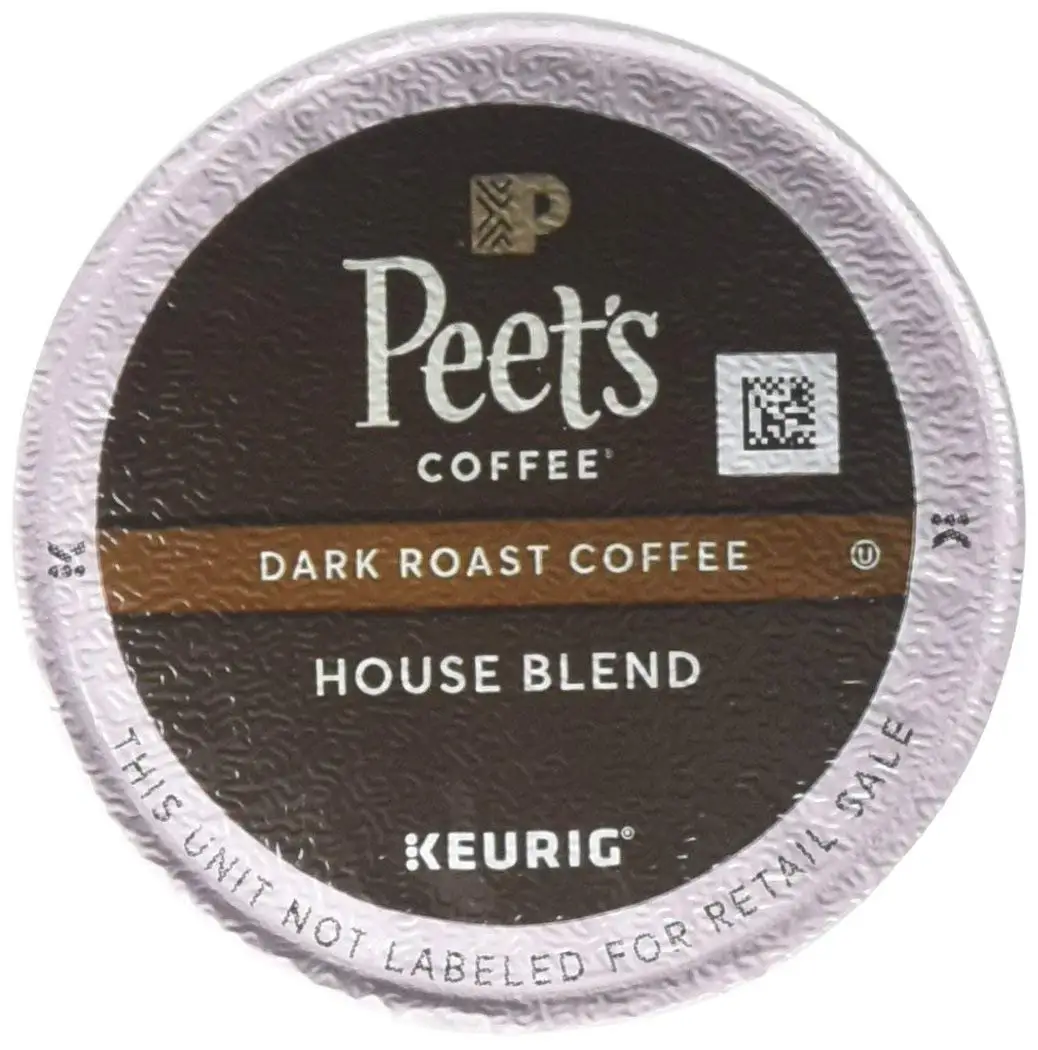 Peet's Coffee, House Blend, Dark Roast, K-Cup Pack (60 ct.), Single Cup Coffee Pods, Bright, Lively, & Balanced Dark Roast Blend of Latin American Coffees, Deep Roasted; for All Keurig K-Cup Brewers