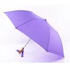 Fancy handle 2 fold Duck head wooden handle umbrella new design auto folding umbrella
