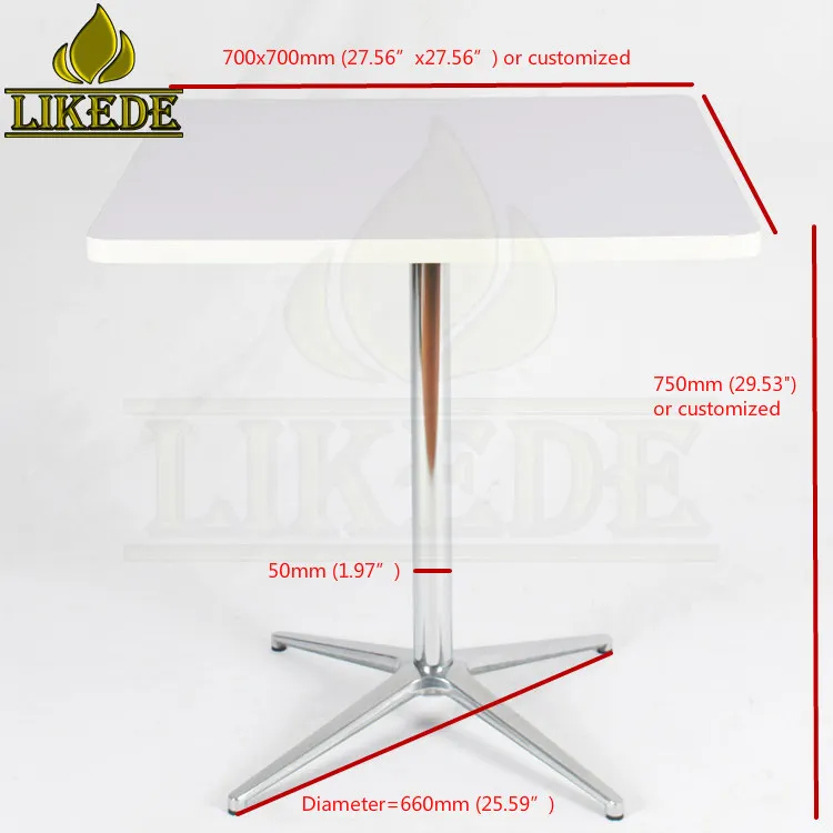 Morden Design Hot Sale Round Aluminum Dining Table Solid Wood Cafe Table for Hotel Restaurant Kitchen Use