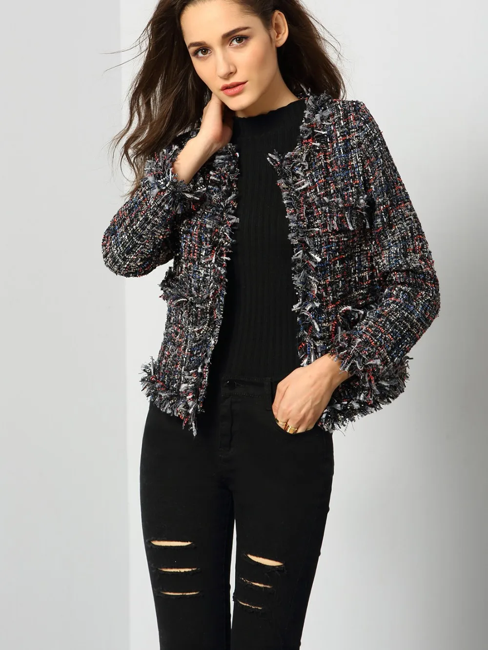 Ecoach Fashion High Quality Women Half Coat Multicolor Long Sleeve ...