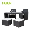 4 Seats Wicker Outdoor Chair Rattan Table Set
