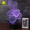 Acrylic 3D Bear LED Illusion Effect Lamp On Amazon