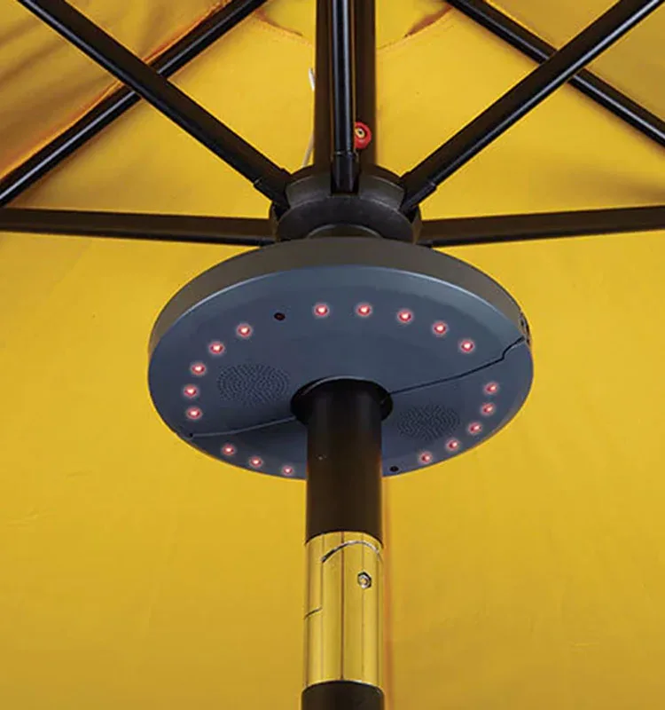 Patio Umbrella Bluetooth Speaker With Led Lights Disco Light Party Speakers Remote On