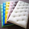 soft leather wall decoration automatic plastering DIY tufted leather button wall sticker panel