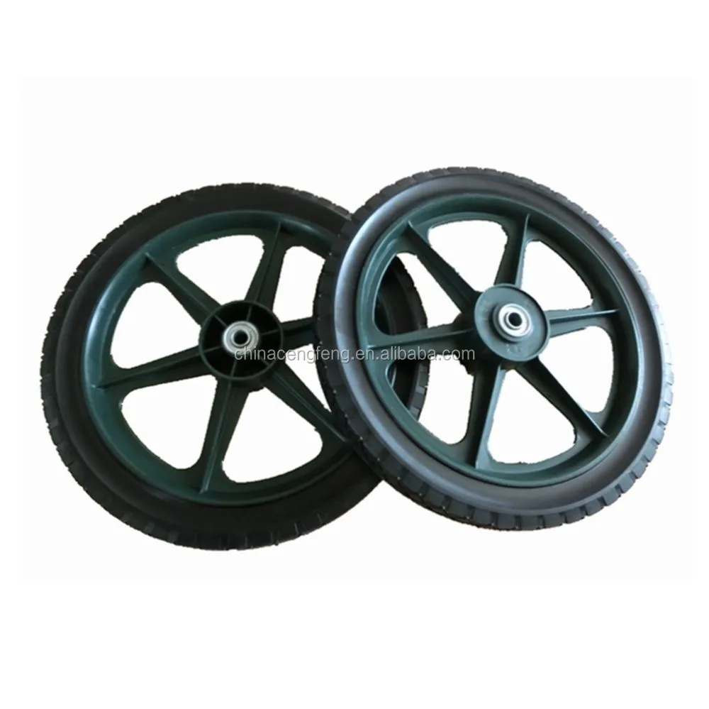 14 Inch Plastic Rim Hub Semi-pneumatic Rubber Wheel 14x1.75 - Buy 14 ...