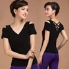 New Simple Fashion Short Women Tops For Latin Ballroom Dancing Sexy Strapless Dance Clothes ZH4048