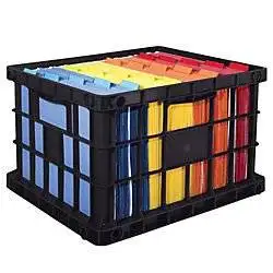 Office Depot(R) Filing/Stacking Crate, Black