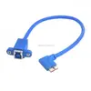Panel Mount USB3.0 Type B Female to Angled Micro B Male Conversion Cable Cord