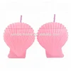 Glitter pink color large plastic shell shape tumbler cup with straw