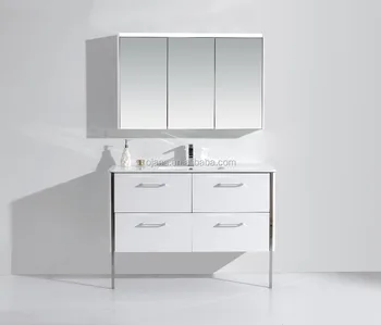47 Inch Bathroom Vanity With Legs Mirror Cabinet Three Doors 47 Inch Bathroom Vanity With Legs Mirror Cabinet Three Doors