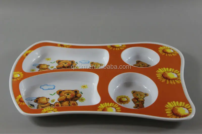 Melamine 4 Sections Plate For Kids