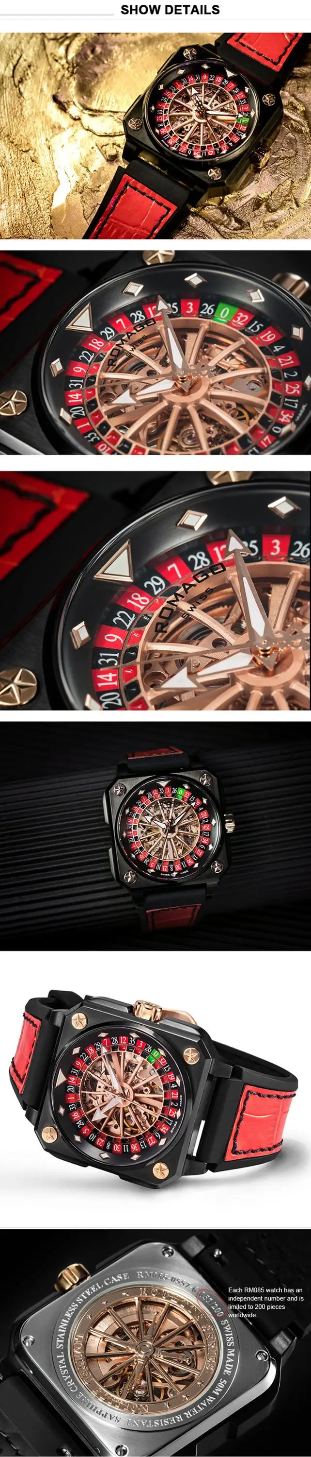 Latest lucky rubik's cube big wheel surface sapphire glass silicone band men watch dropshipping luxury automatic watch